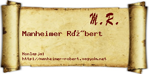 Manheimer Róbert névjegykártya